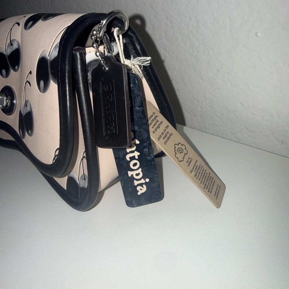 Coachtopia Wavy Dink Black Cherry Print Bag With Card Case - Picture 2 of 13